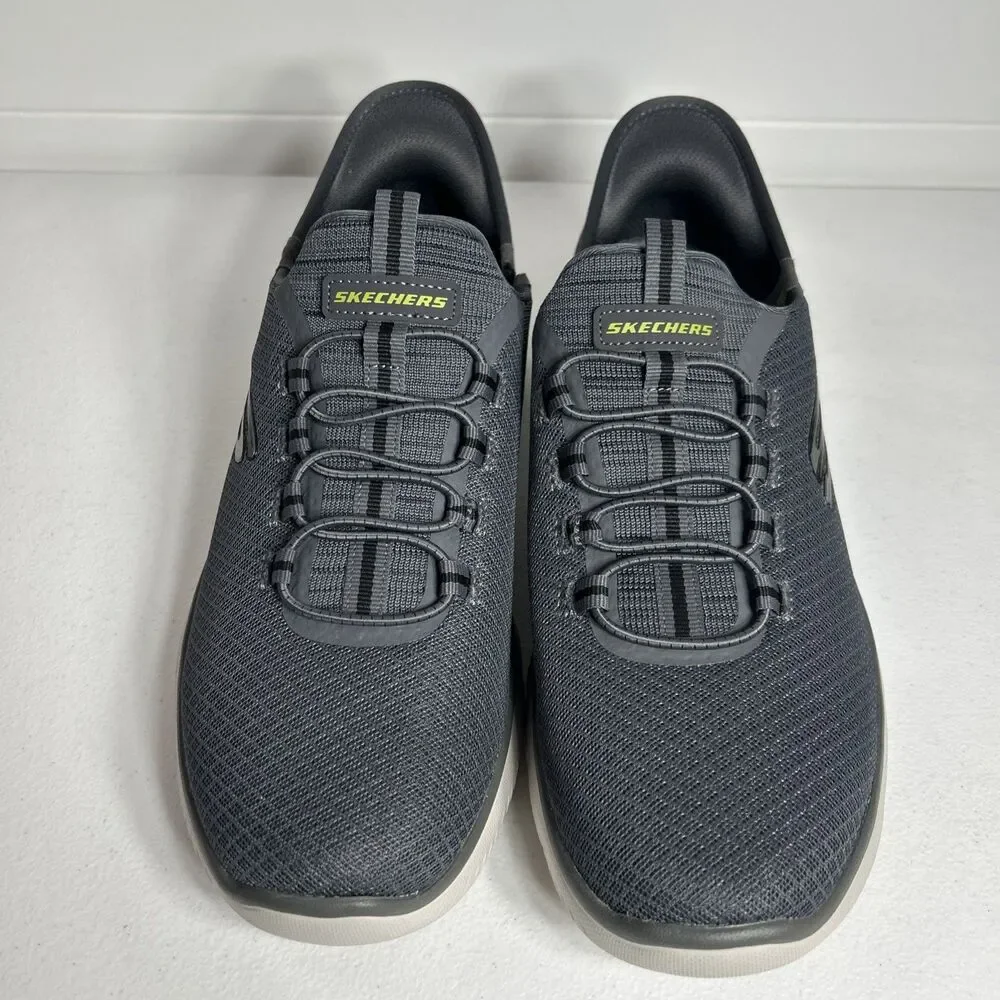 Skechers Men’s Slip ins Shoes Size 8 Charcoal Gray Comfort Memory Foam Flaw